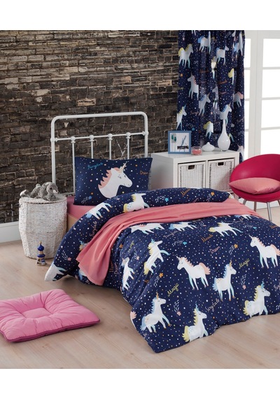 Eponj Home Kolay Ütülenir Nevresim Takımı Tek Kişilik Magicunicorn Laci
