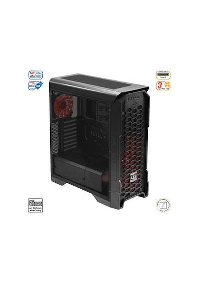 Green Strıker Midtower 3x120mm Fan Siyah Bilgisayar Kasası 6x120mm Fan Desteği Psuyok