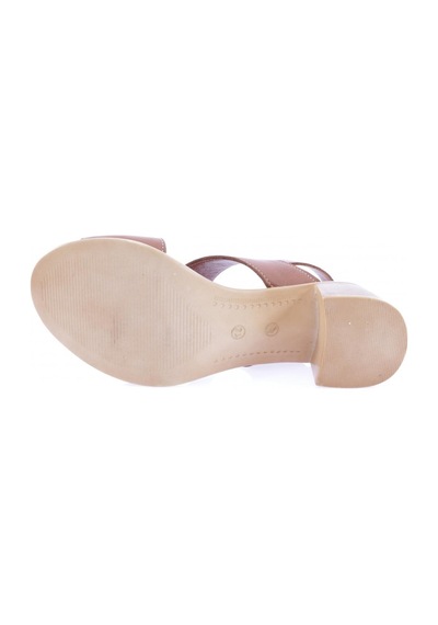 Dgn 2155 Kadin Cirtli Topuklu Sandalet 2155-2133-R1755 Taba