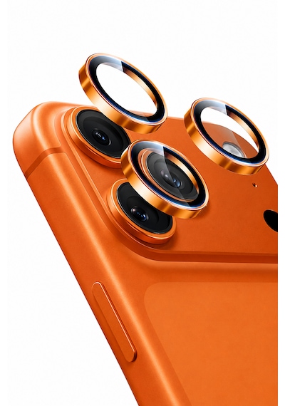 Apple iPhone 17 Pro / 17 Pro Max Uyumlu Kamera Lens Koruyucu Kozmik Turuncu