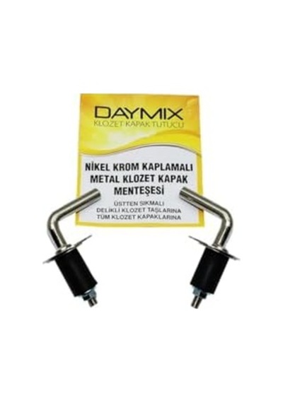 Daymıx Nikel Krom Kaplamalı Metal Klozet Kapak Menteşesi, Üstten Sıkmalı, Delikli Klozet Taşlarına Uyumlu Açık Ahşap