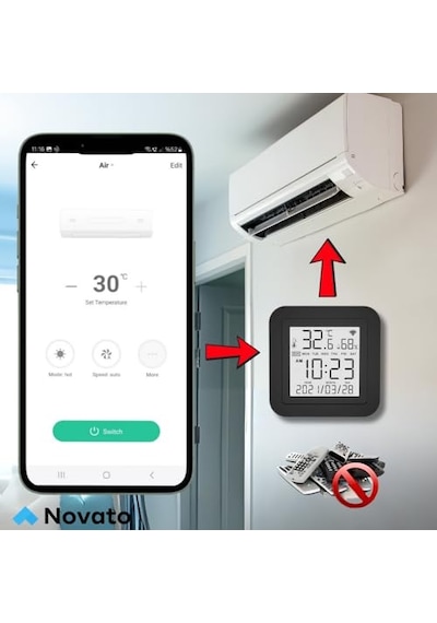 Tuya Uyumlu Ekranlı Ve Sensörlü Wifi Ir Kumanda