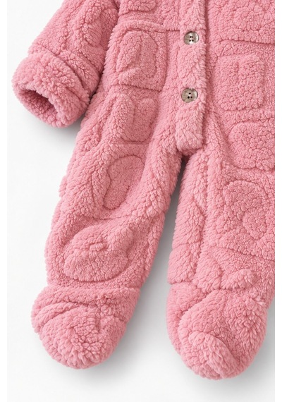 Kız Erkek Bebek Tavşan Ve Ayı Oyuncaklı Peluş Tulum Tlm0301 Pembe