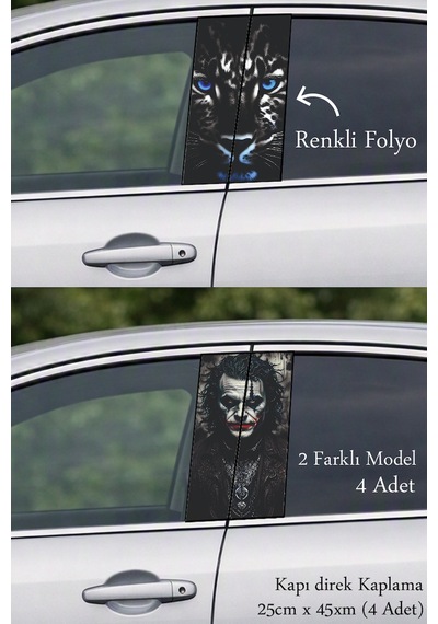 Güçlü Görünüm Kapı Direk Folyo Sticker Etiket
