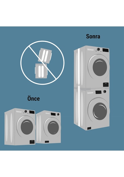 Çamaşır Makinesi Kurutma Makinesi İstifleme Birleştirme Kiti Arçelik - Beko Ayarlanabilirgri - Inox Modeller İle Uyumlu