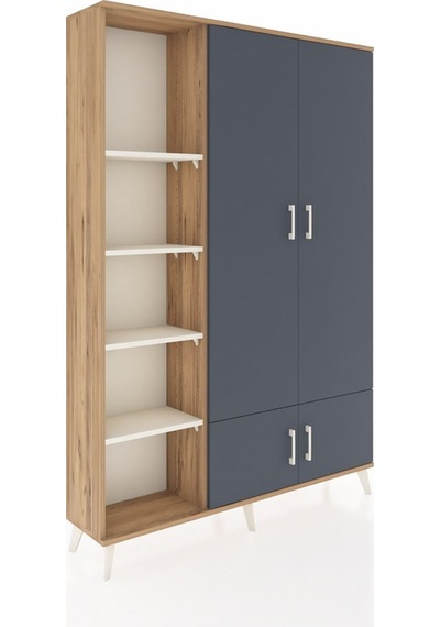Arges Dolap 6 Raflı 4 Kapaklı Tek Askılı 132x30x195 Çam-antra... Çam Arges Dolap 6 Raflı 4 Kapaklı Tek Askılı 132x30x195 Çam-antra... Çam