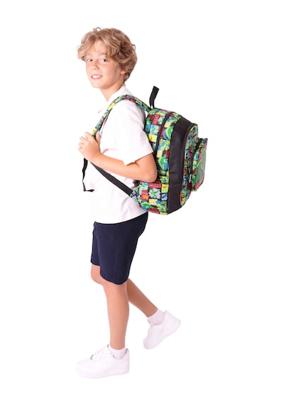 Kaukko Kids Üç Gözlü Erkek Çocuk Okul Sırt Çantası 3d Gergedan Detaylı - L5263 Siyah - Yeşil