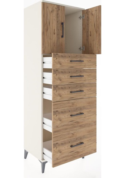 Hyperion Dolap Tek Raflı 5 Çekmeceli 2 Kapaklı 60x44x182 Ayta... Aytaşı
