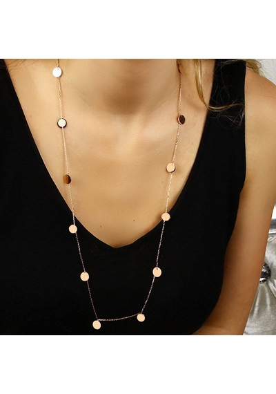 Kuyumcudukkani "yuvarlak Pullu" Şal Gümüş Kolye-37155-r Rose Gold