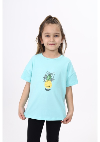 Toontoy Kids Toontoy Kız Çocuk Baskılı Bisiklet Yaka Kısa Kollu Tişört Mint Yeşili Toontoy Kids Toontoy Kız Çocuk Baskılı Bisiklet Yaka Kısa Kollu Tişört Mint Yeşili