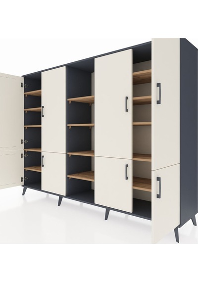 Hyperion Dolap 14 Raflı 8 Kapaklı 220x44x163 Antrasit-aytaşı/çam Aytası/atlas Çam - Antrasıt Hyperion Dolap 14 Raflı 8 Kapaklı 220x44x163 Antrasit-aytaşı/çam Aytası/atlas Çam - Antrasıt