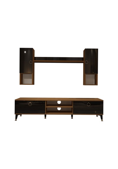 Decoraktiv Eko 5da Mdf Dvd Gold Tv Ünitesi Tv Sehpası Ceviz - Siyah