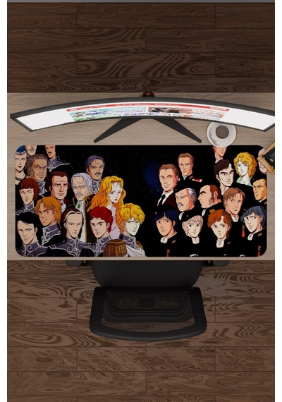 Ginga Eiyuu Densetsu Anime V4 - 90x40 Xxl Gaming Kauçuk Kaymaz Taban Mouse Pad Fare Altlığı