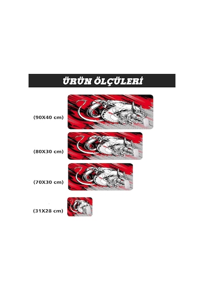 Gaming Mouse Pad 70x30 Mouse Pad Xl Büyük Hyperbeast Oyuncu Mouse Altlığı Mousepad Kırmızı Ejder, 70x30 Cm 3mm