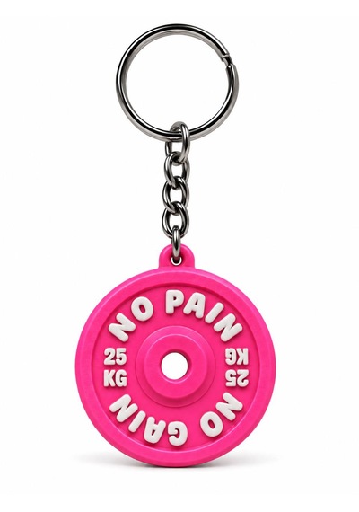 25kg Ağırlık Plakası Anahtarlık - No Paın No Gaın Pembe
