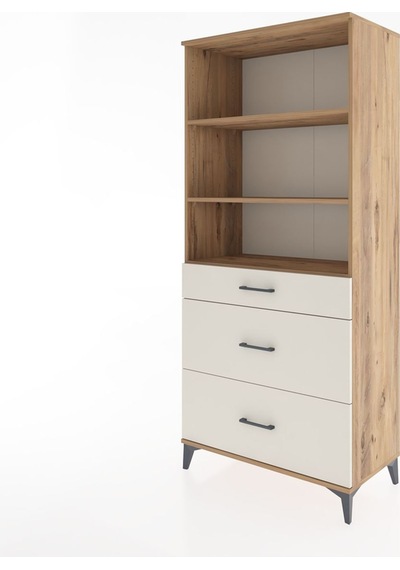 Hyperion Dolap 3 Raflı 3 Çekmeceli 88x44x195 Çam-aytaşı Çam