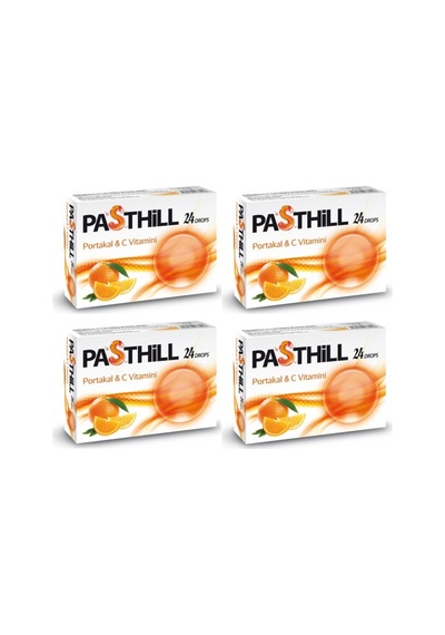 Pasthill Portakal 24 Adet Boğaz Pastil 4'lü Paket