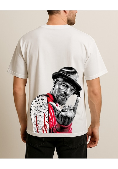 Hugo Boss Heisenberg Baskılı T-shirt Beyaz
