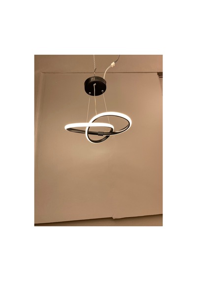 Yüksek Aydınlatmalı Kardelen Model Siyah Gövde Rengi Sarkıt Modern 3 Renk Led Avize