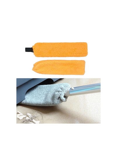 Saplı Mikrofiber Başlıklı Girintili Yüzey Temizleme Mopu Toz Alma Fırçası Çok Renkli