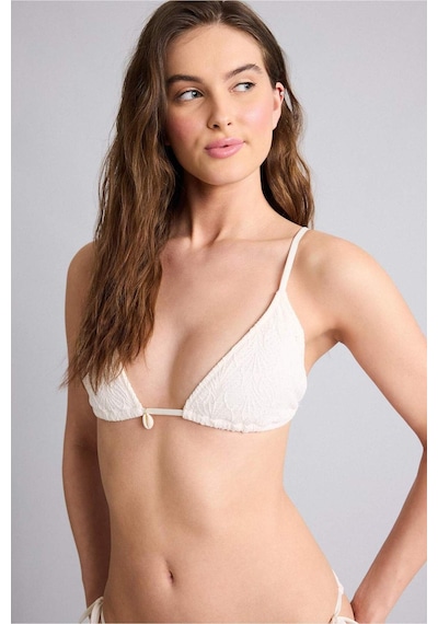 DeFacto Regular Fit Nakışlı Brode Üçgen Bikini Üstü-Fall in Love B6894AX25SMER103