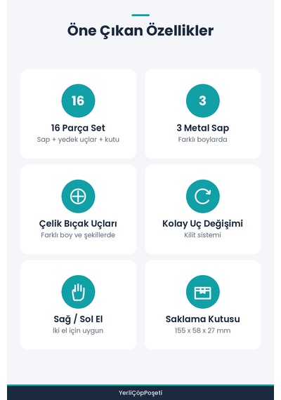 16 Parça Hobi Bıçağı Seti - 13 Maket Bıçağı Ucu - Gravür Seti