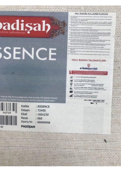 Padişah Halı Essence 72495 060 Serisi Akrilik Salon Oturma Yatak Odası Halısı Krem