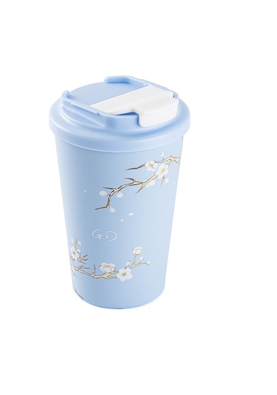 Tnt-8695835414058-gınger Kfy-zs001mskr-kake Mavi Sakura Desenli Paslanmaz Çelik Termos Bardak 380ml