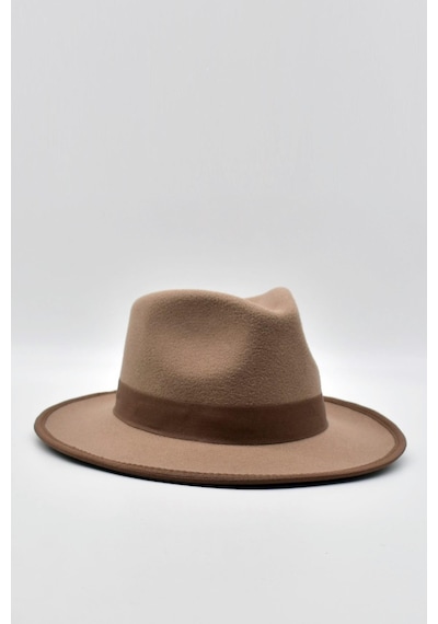 Külah Vintage Erkek Fedora Fötr Şapka Panama İngiliz Trilby Kasket Bej - Bej