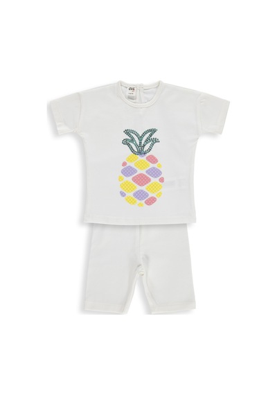Civil Baby Ananas Nakışlı 6-18 Ay Takım - Ekru