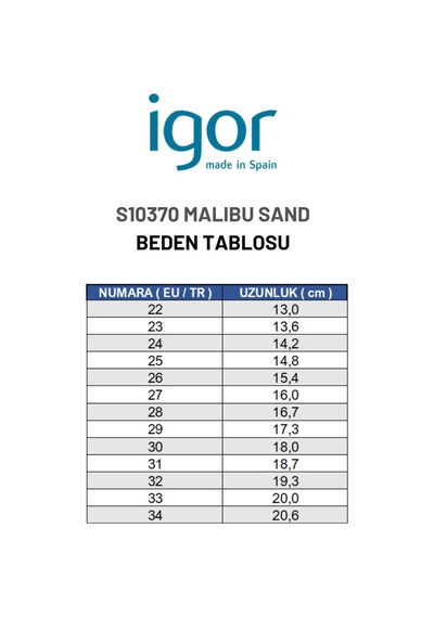 Igor Malibu Sand Çocuk Hafif Sandalet - Kum Beji S10370-079