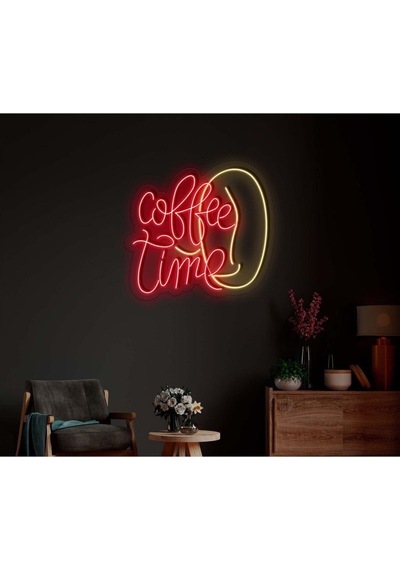 Coffee Time Yazılı Neon Tabela Kırmızı
