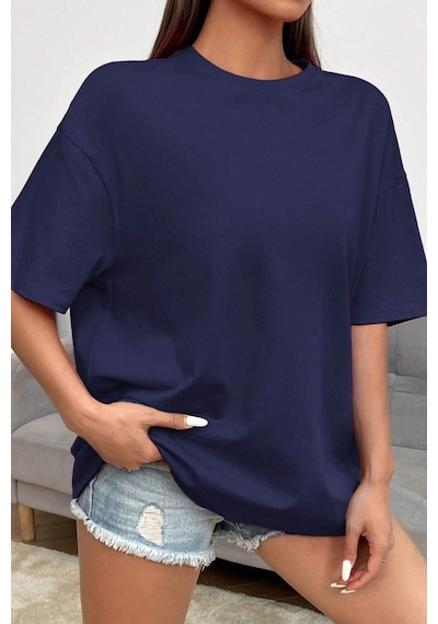 Unisex Love Yourself Sırt Baskılı Tasarım T-shirt Lacivert