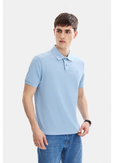 Backandbond Mavi Regular Fit Örme Polo Yaka Tişört