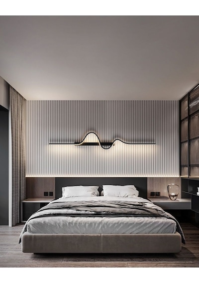 Yatak Başı Aplik 100 cm - Motif Antrasit