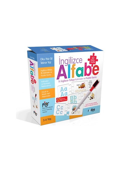 Ingilizce Alfabe / Ilk Ingilizce-Türkçe Kelimeler ve Puzzle Oyunu