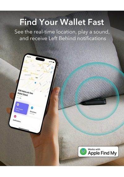 Esr Apple Uyumlu iPhone Magsafe Standlı Cüzdan Halolock Geo Find My Lisanslı Siyah