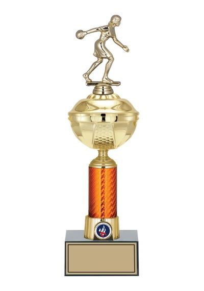 Odak Kupa - Figürlü Kupalar - Bowling Kadın Figürlü Kupalar Fg-055 C - 40 Cm Altın - Beyaz