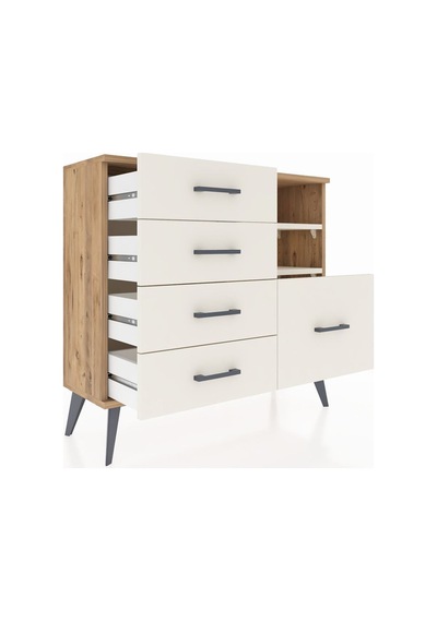 Arges Şifonyer 2 Raflı 5 Çekmeceli 88x30x80 Çam-aytaşı Aytaşı