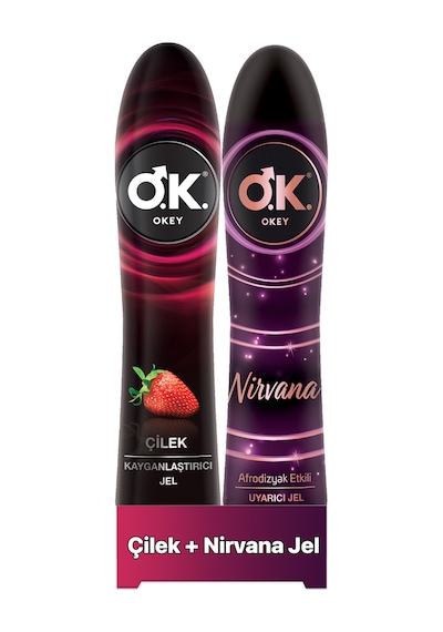 Okey Çilek Kayganlaştırıcı Jel 100 ML + Okey Nirvana Uyarıcı Jel 100 ML