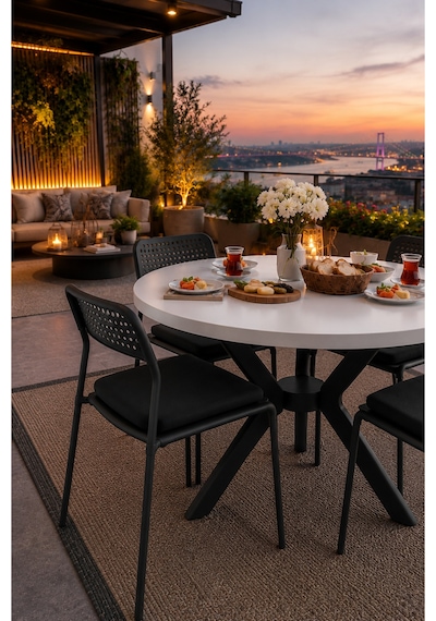 Beyaz 4 Kişilik Minderli Balkon Takımı, Balkon Masası, Balkon Sandalyesi, Yuvarlak Masa, Yemek Masası, Mutfak Masa Sandalye Takımı, 4 Sandalye 1 Masa Beyaz/siyah-siyah Beyaz 4 Kişilik Minderli Balkon Takımı, Balkon Masası, Balkon Sandalyesi, Yuvarlak Masa, Yemek Masası, Mutfak Masa Sandalye Takımı, 4 Sandalye 1 Masa Beyaz/siyah-siyah