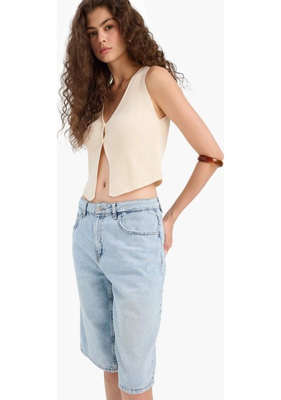 Defacto Coool Slim Fit Dar Kesim V Yaka Yelek E4738ax25sper105 Ekru