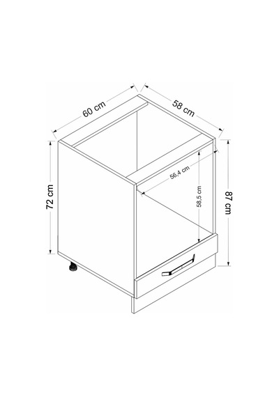 Minar Mutfak Modül Alt 1k 60cm Ank Dolap Byz Mebran C Byz
