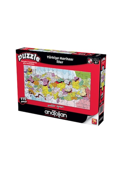 Anatolian 110 Parçalık Eğitici Puzzle - Türkiye Haritası İller 7401