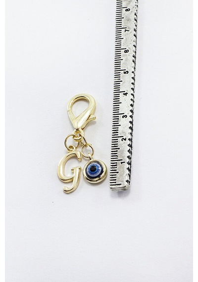 Metal G Harfi Nazar Boncuklu Klipsli Cüzdan Süsü Charm Gold Renkl 84623077