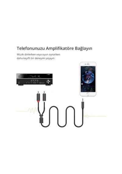 3.5mm Aux Rca Ses Kablosu, 1.5 Metre Belirtilmemiş