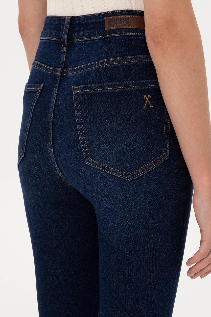 U.S. Polo Assn. Kadın Koyu Mavi Skinny High Waist Fit Jean Pantolon 50316591-DN0023