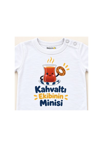 Babylimon Kahvaltı Ekibinin Minisi Beyaz Kısa Kollu Çıtçıtlı Bebek Zıbını Beyaz - Kahvaltı Ekibinin Minisi - 928161966 Beyaz - Kahvaltı Ekibinin Minisi