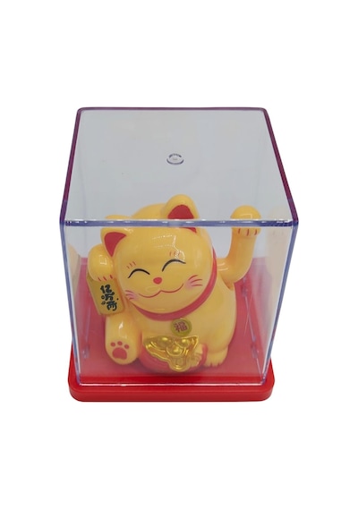 Maneki Neko El Sallayan Mini Şans Kedisi Krem Solar Güneş Enerjili 5x5cm Y8krm08