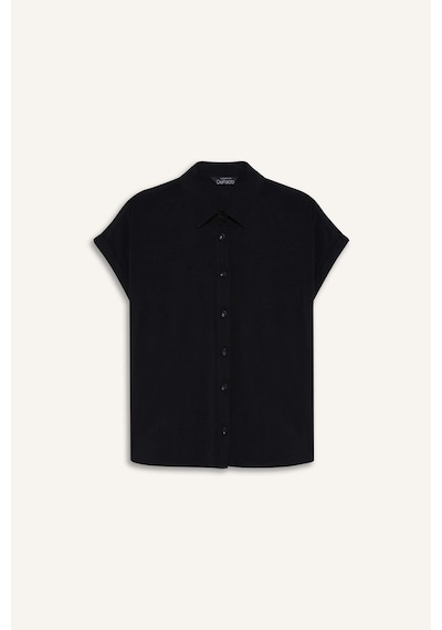 DeFacto Regular Fit Basic Düz Viskon Kısa Kollu Gömlek N7819AZ25SPBK27